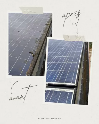 ☀️ Avant / Après : un nettoyage de panneaux photovoltaïques qui fait toute la différence à Grenade-sur-l’Adour !, Aire-sur-l'Adour, Climexel